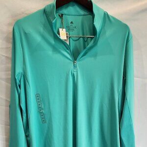 𝅺NWT ADIDAS Long Sleeve 1/4 Zip Pullover - Semi Mint Rush - 2XL